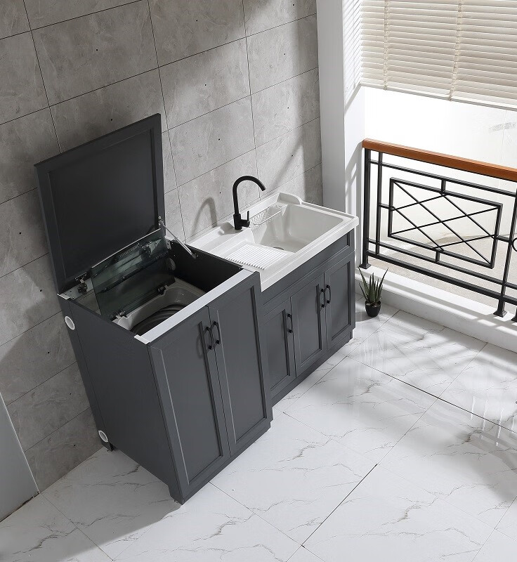 户外波轮洗衣机柜太空铝波轮翻盖滚筒洗衣机柜定制储物柜户外防水防晒