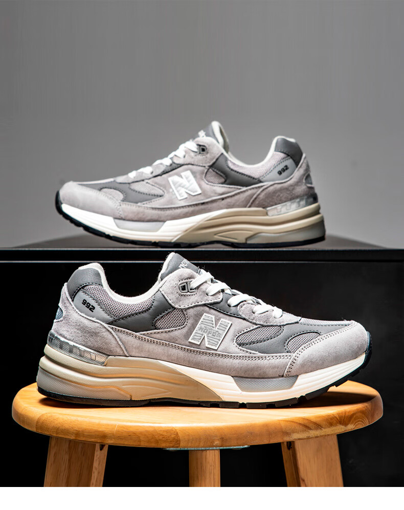 春秋酷跑nb复古运动鞋男鞋女鞋992冬季情侣跑步鞋保暖耐磨 992海军蓝