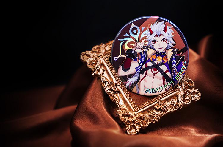 原神同人周边摩拉克斯巴巴托斯雷电将军公子万叶魈吧唧双闪徽章现货