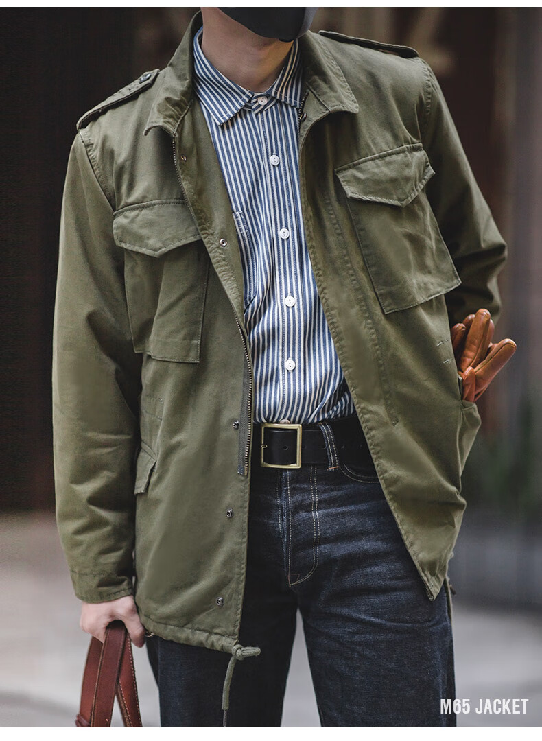 m65风衣美式复古二战工装m65夹克春秋中长款风衣阿美咔叽男士外套 军