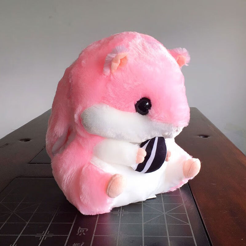 玩偶公仔娃娃毛绒玩具双肩背包儿童生日礼物女孩粉色手带拉链瓜子仓鼠