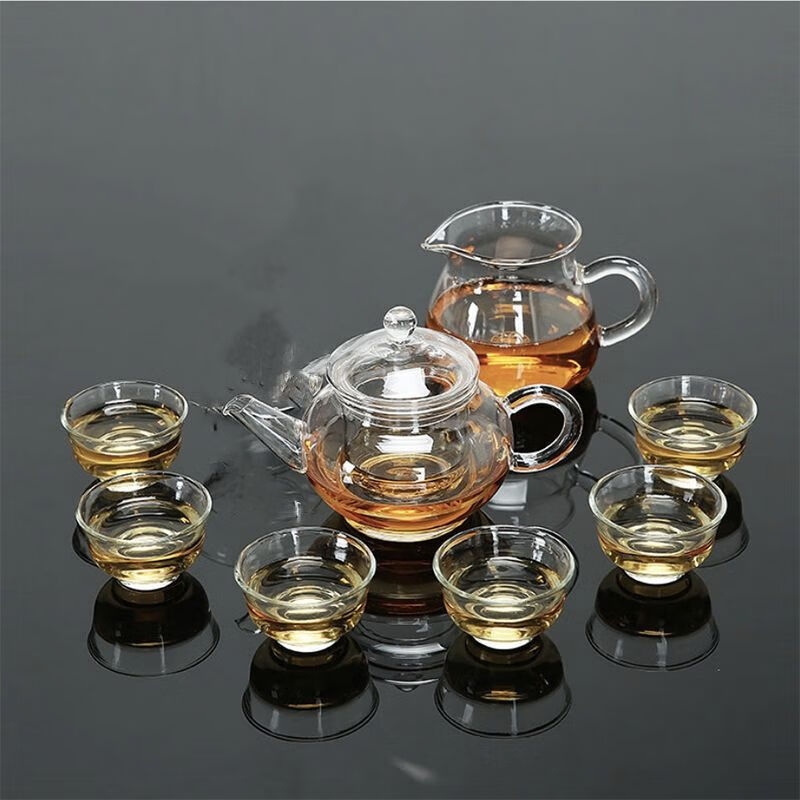 耐高温玻璃茶具套装功夫茶具品茶套组小茶壶玻璃茶杯迷你玻璃壶 一壶