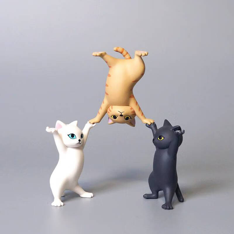 妖娆猫笔架 纵向书写qualia妖娆猫托举猫猫笔架创意猫咪支架猫万物皆