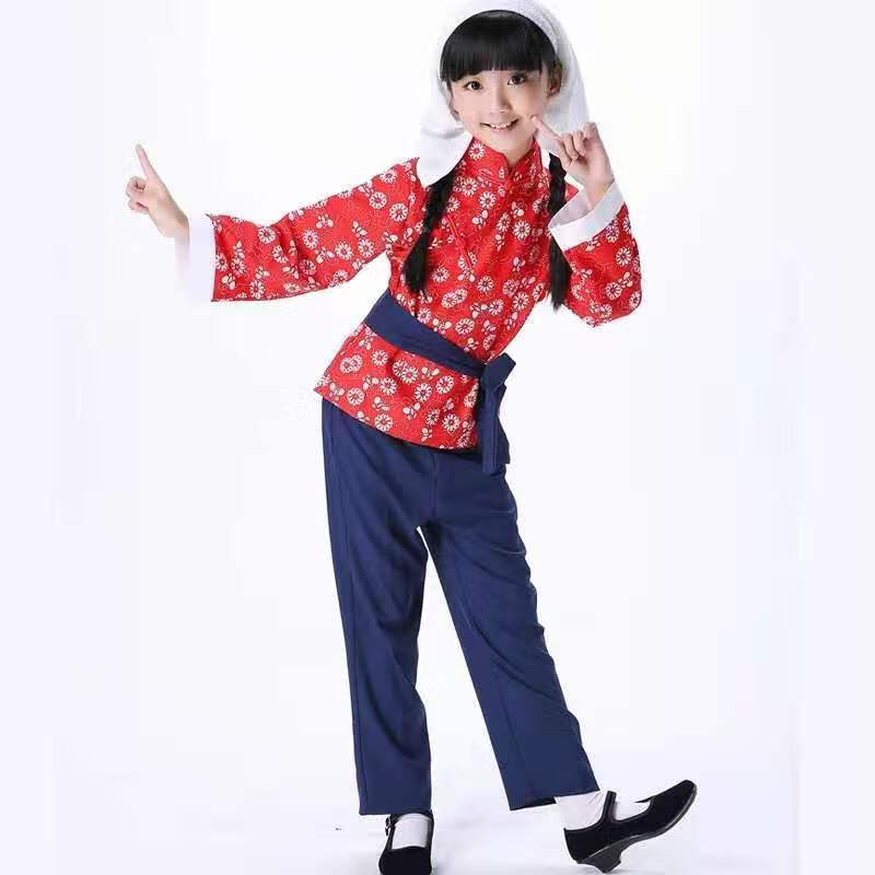 酷士凡王二小表演服儿童老百姓衣服演出服装农民村民村姑王小二服装