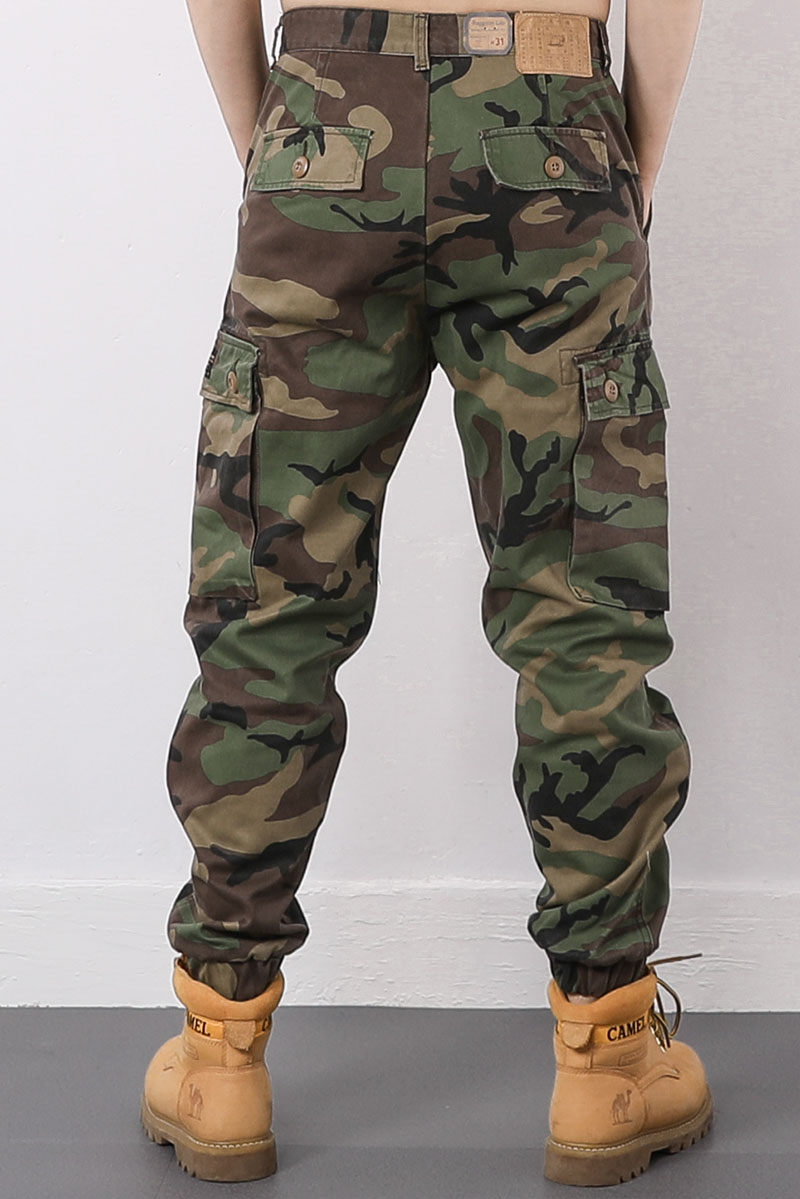 裤男士宽松束脚大码加绒加厚保暖复古阿美咔叽硬汉休闲裤迷彩2号加绒