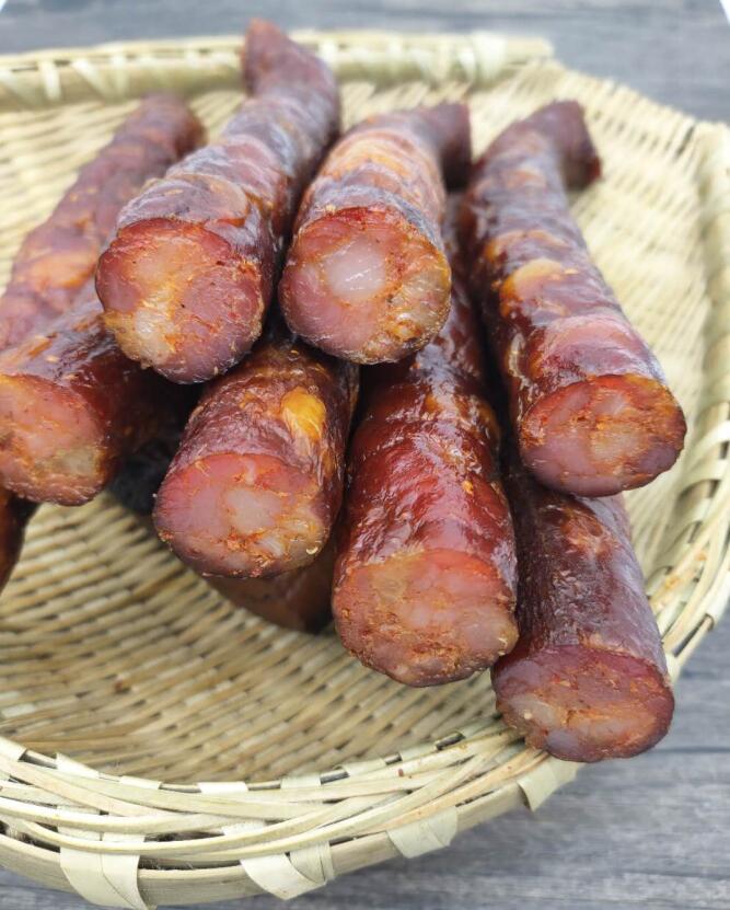 四川达州大竹特产农家纯手工麻辣香肠烟熏土猪肉腊肠500g烟熏香肠麻辣