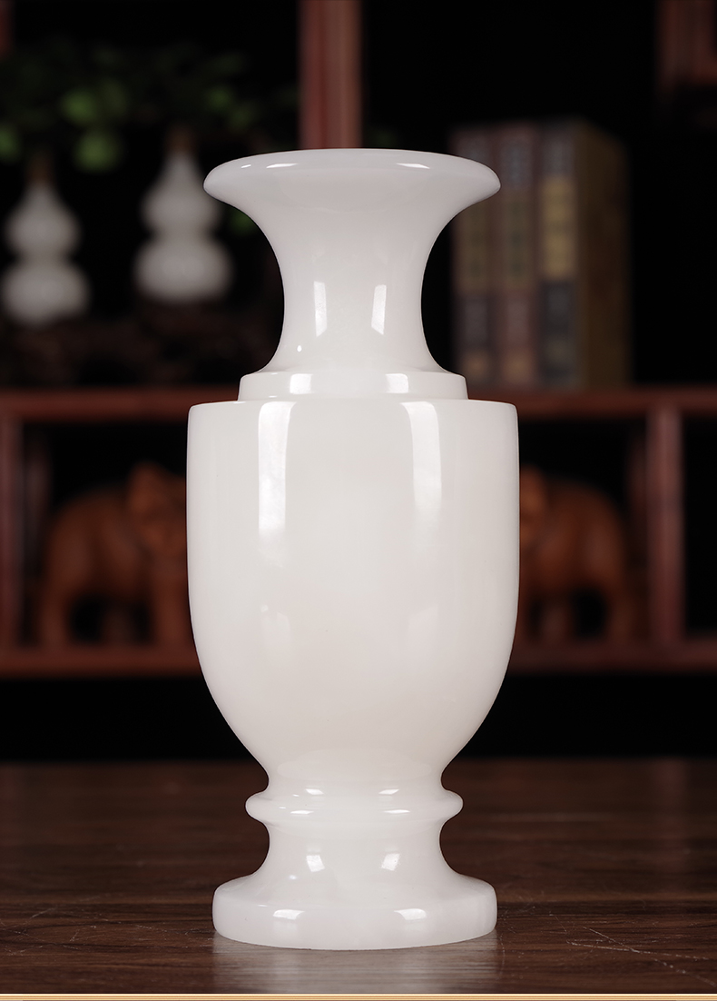 造物诀天然玉石花瓶摆件客厅摆件落地宾馆酒店开业礼品迎客松现代装饰