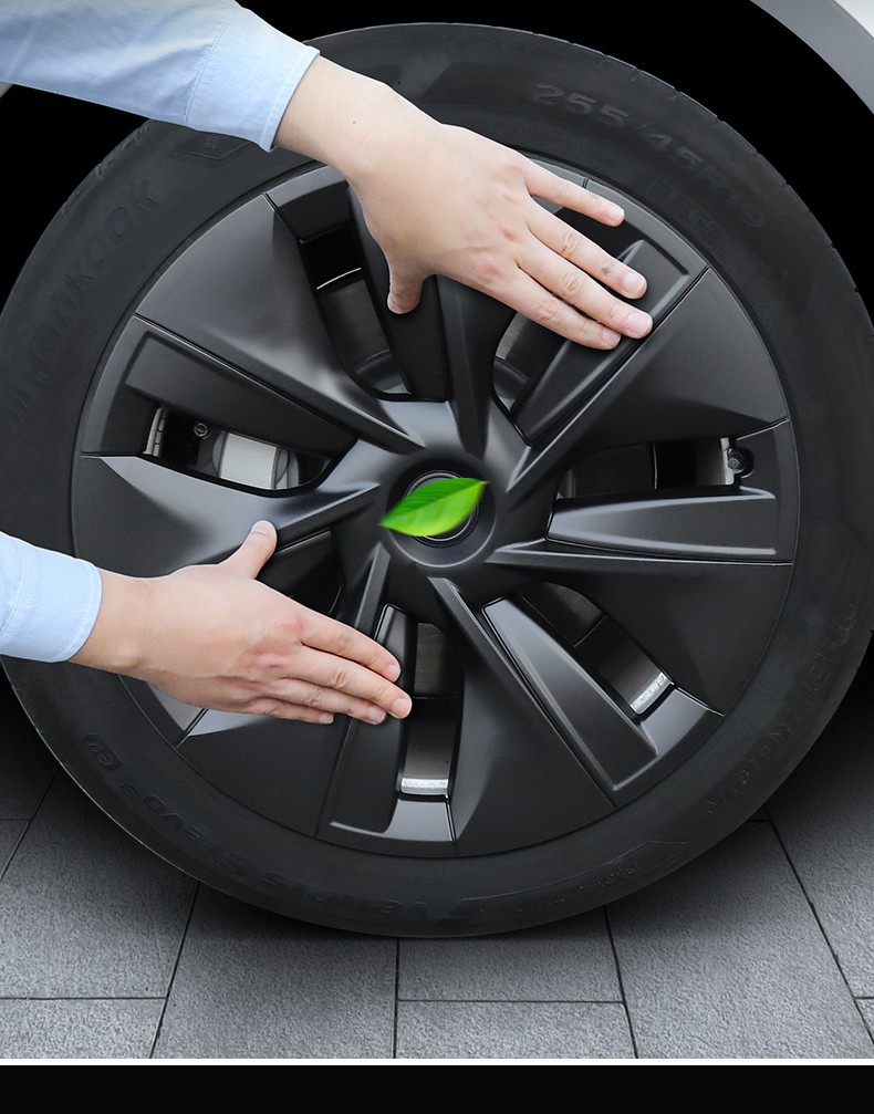 成品轮毂圈保护罩螺丝帽装饰改装配件modely全包边轮毂盖哑光黑4个