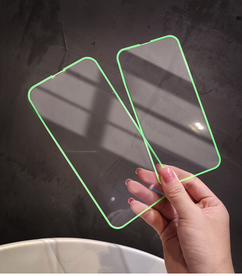 赞玲苹果11钢化膜iphone12promax夜光膜x玻璃xs全屏高清xr荧光膜7防摔