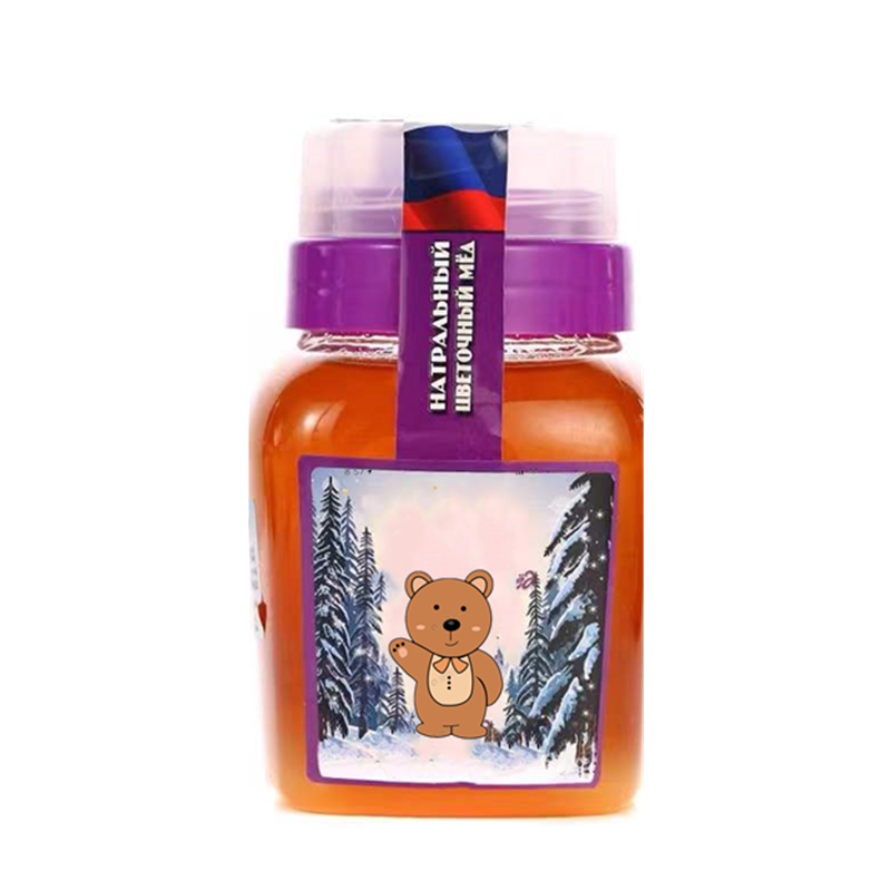 俄罗斯原装进口小熊蜂蜜纯正天然野生高加索黑锋椴树雪蜜糖俄式小熊