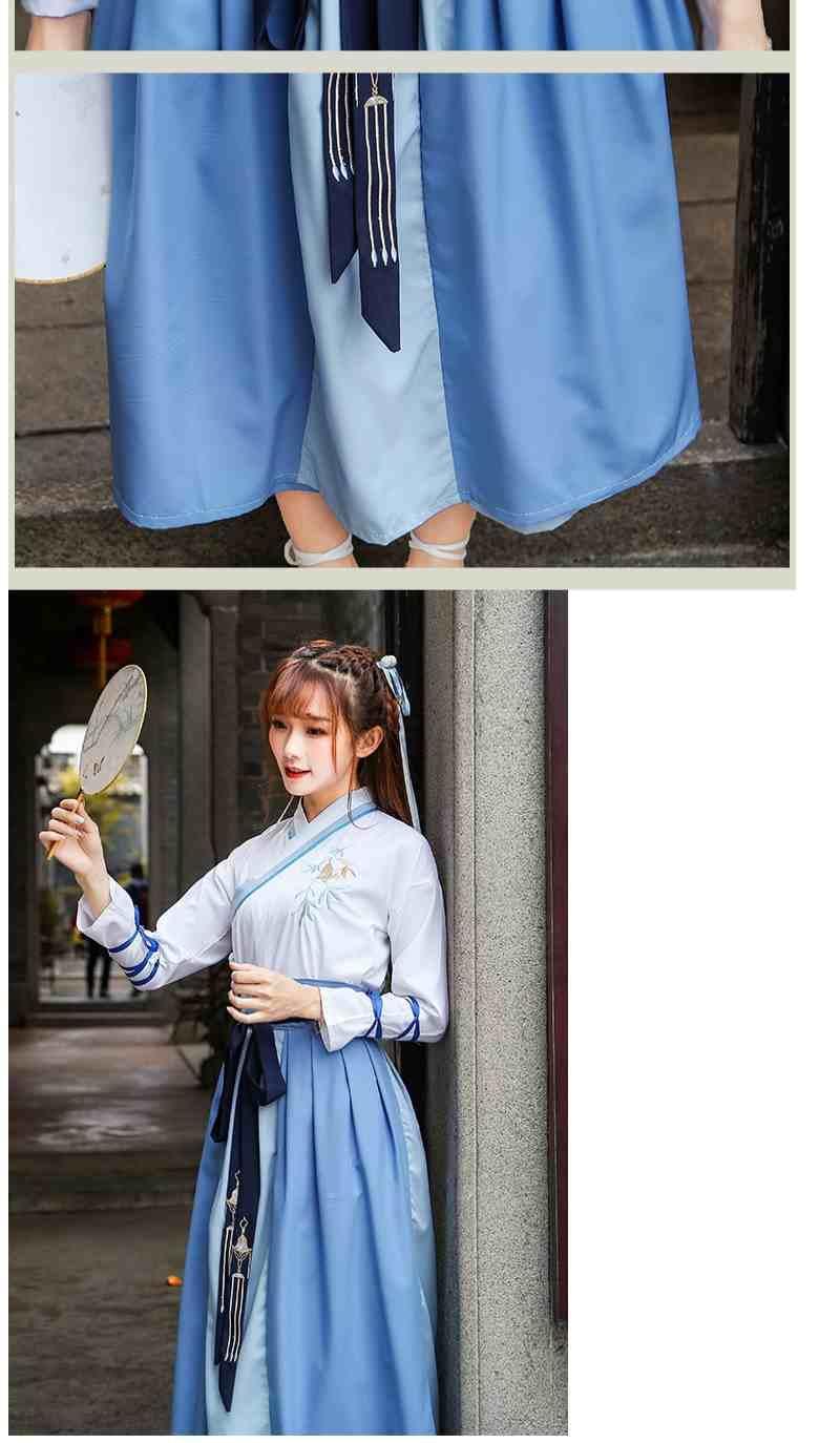 赫纳芙汉服女改良中国风古装汉元素长裙仙女飘逸清新淡雅学生古风襦裙