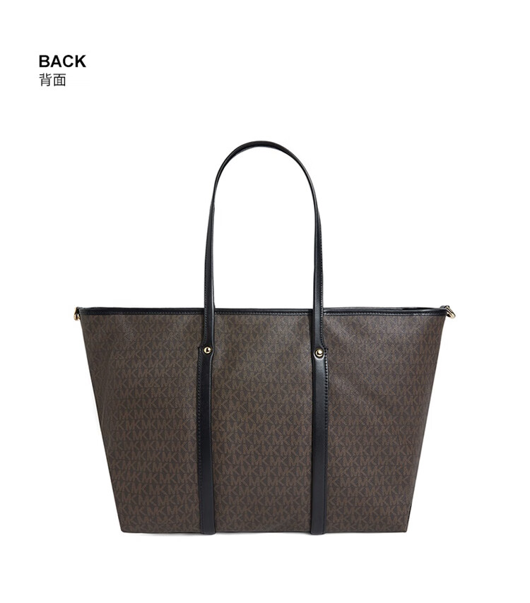 【二手99新】未使用 mk 女包 beck系列 棕色老花印花pvc大号托特包