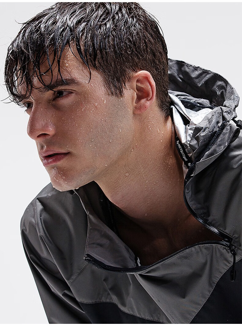 现货hotsuit后秀发汗系列暴汗服套装男防风防水跑步减脂降体服发汗服