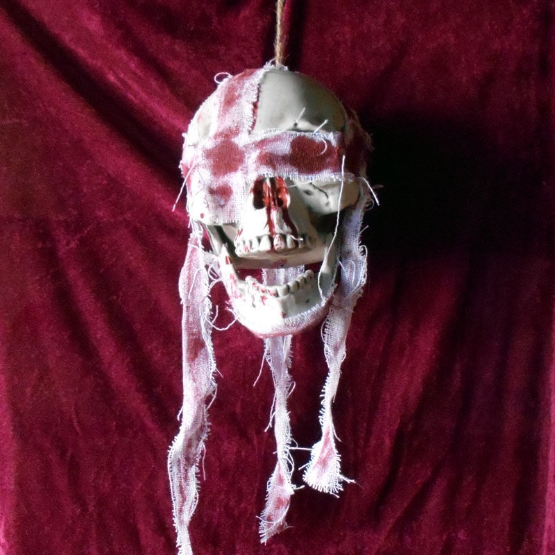 迎新必备仿真塑料骷髅头摆件死人头模型道具万圣节鬼屋吓人用拍摄影视