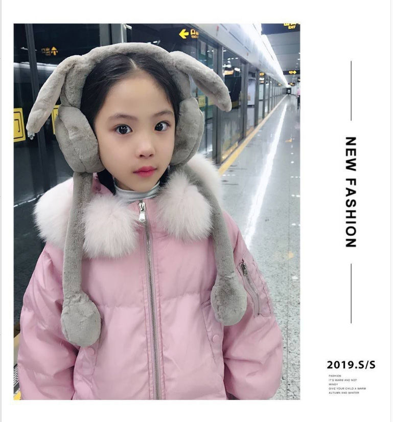 网红兔子耳罩耳朵会动冬季儿童可爱保暖防寒冻耳暖耳包耳捂子新款加厚