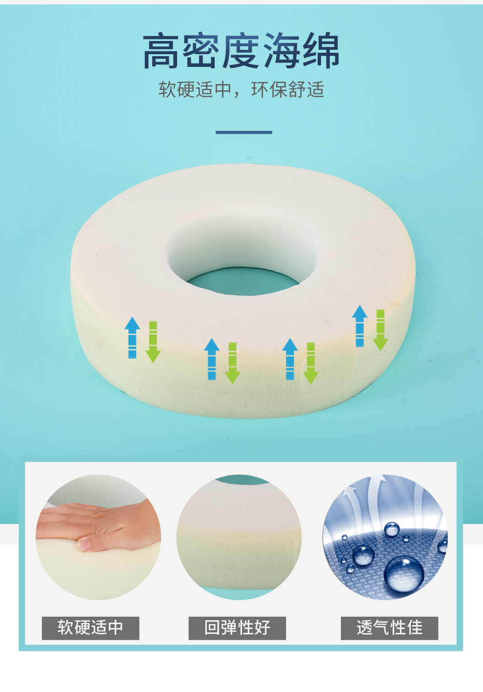 骏航防褥疮垫圈瘫痪老人褥疮圈防褥疮坐垫圈海绵褥疮坐垫防褥疮臀部