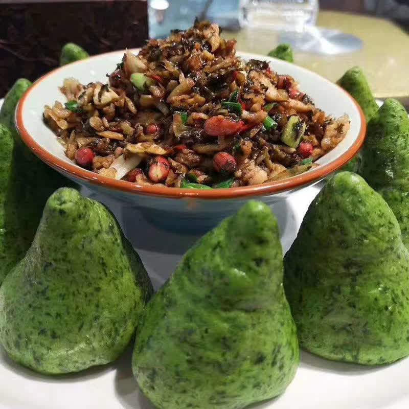 手工荠菜窝窝头早餐速冻绿色营食品配杂粮野菜代餐五谷杂粮窝头 荠菜