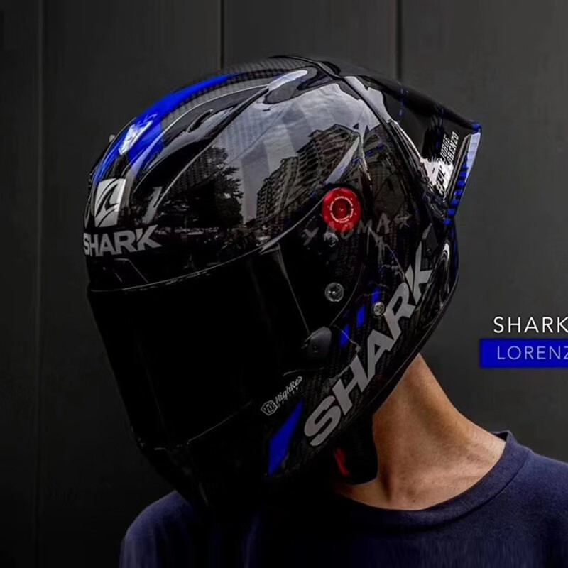 定制好物shark头盔鲨鱼洛伦佐雷丁碳纤维racerprogp大尾翼摩托机车