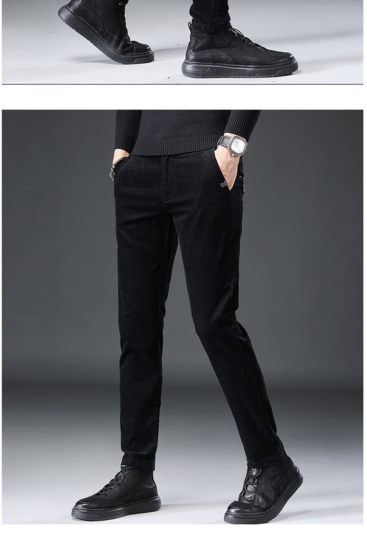 中老年高品质灯芯绒裤子男加绒加厚男士休闲裤秋冬季直筒宽松百搭弹力