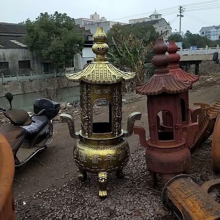 铸铁焚经炉 户外铸铁大香炉寺庙坟前复古化宝炉大型焚经炉圆形定做佛