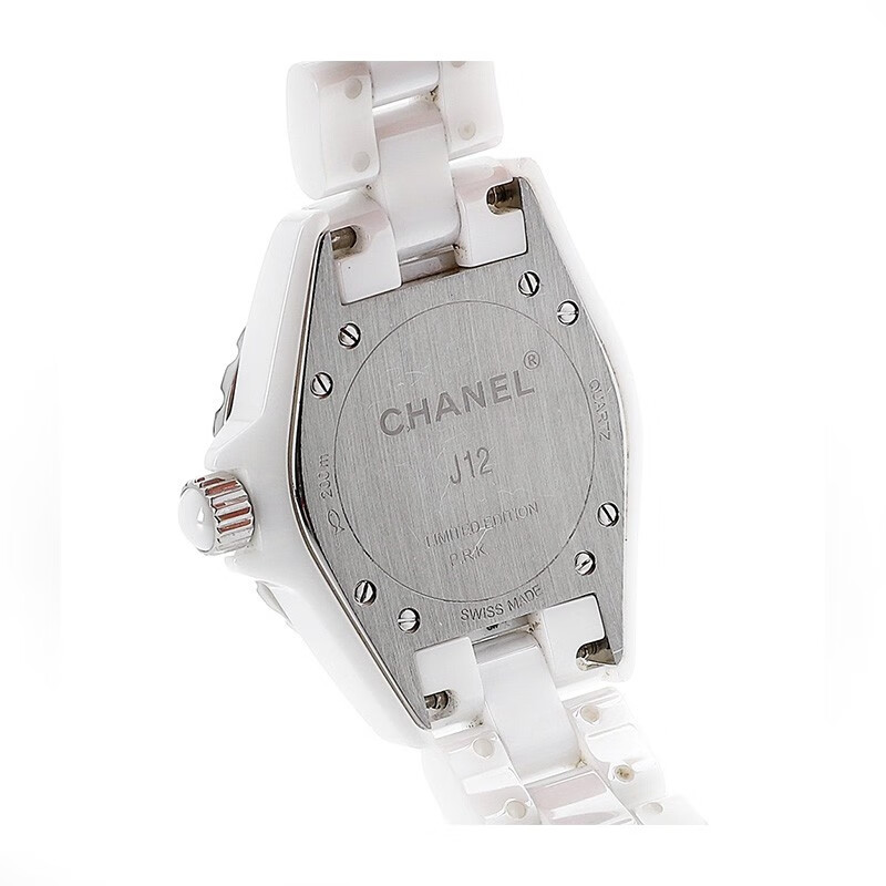二手95新香奈儿j12后镶钻h4464石英白陶瓷女士腕表