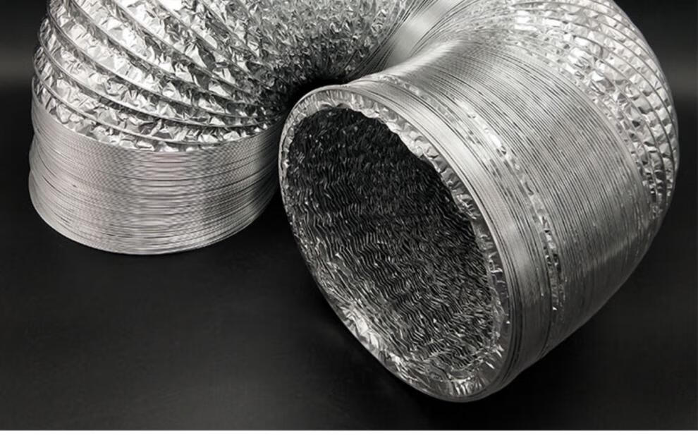 管伸缩软管空调浴霸新风排风管钢丝铝箔管排定制单管直径250mm拉开8米