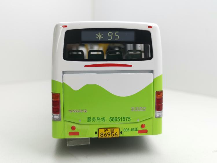 上海公交车模型原厂95路汽车客车仿真玩具143限量版95路公交模型公交