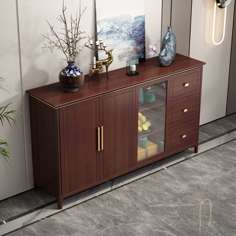 2022年新款现代简约酒柜纯实木新中式餐边柜茶水柜低柜矮柜子餐厅收纳