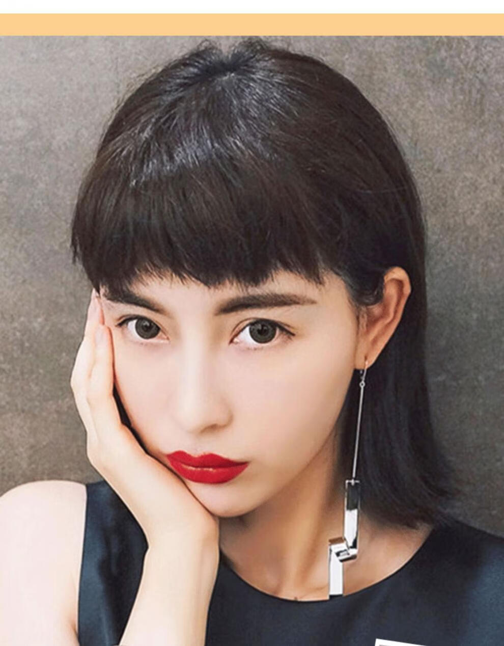 眉上刘海假发 日系修颜赫本狗啃式刘海假发女自然前额真发网红眉上假