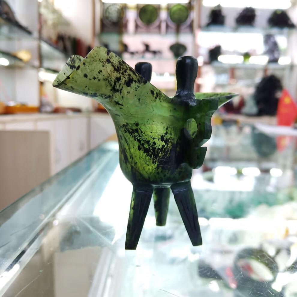 夜光杯酒具甘肃特产酒泉夜光杯祁连墨玉武山鸳鸯玉仿古爵杯酒杯实用