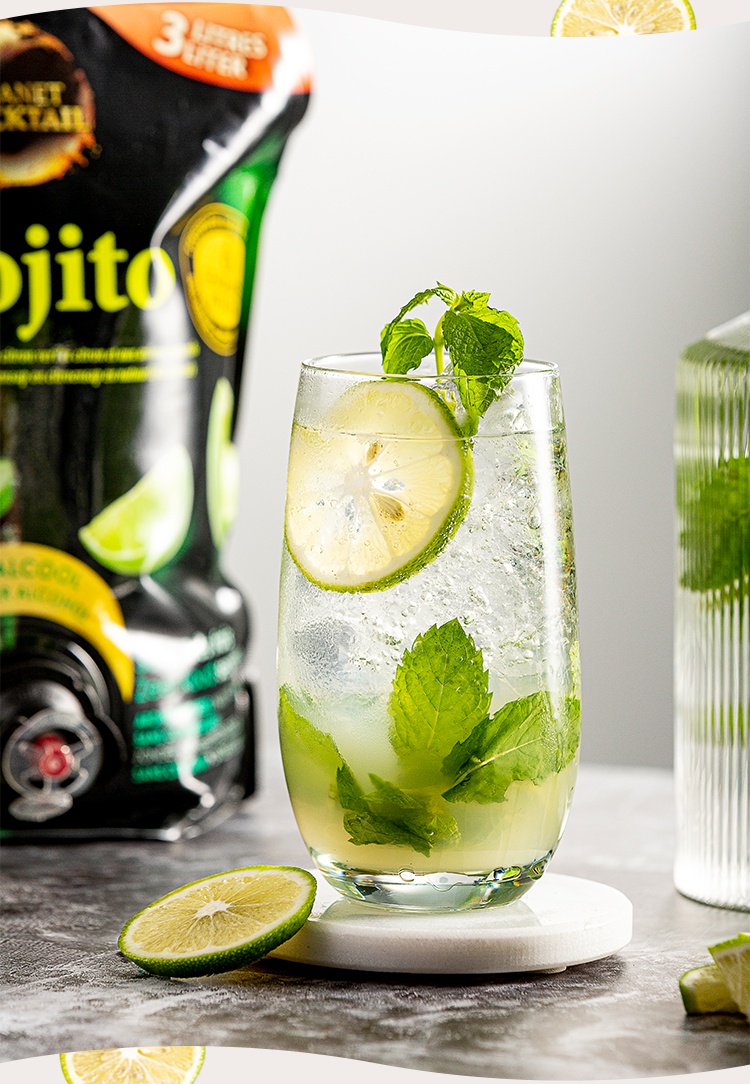 無醇莫吉托飲料鮮活果汁濃縮原漿mojito3l雞尾酒清涼果汁深藍伏特加