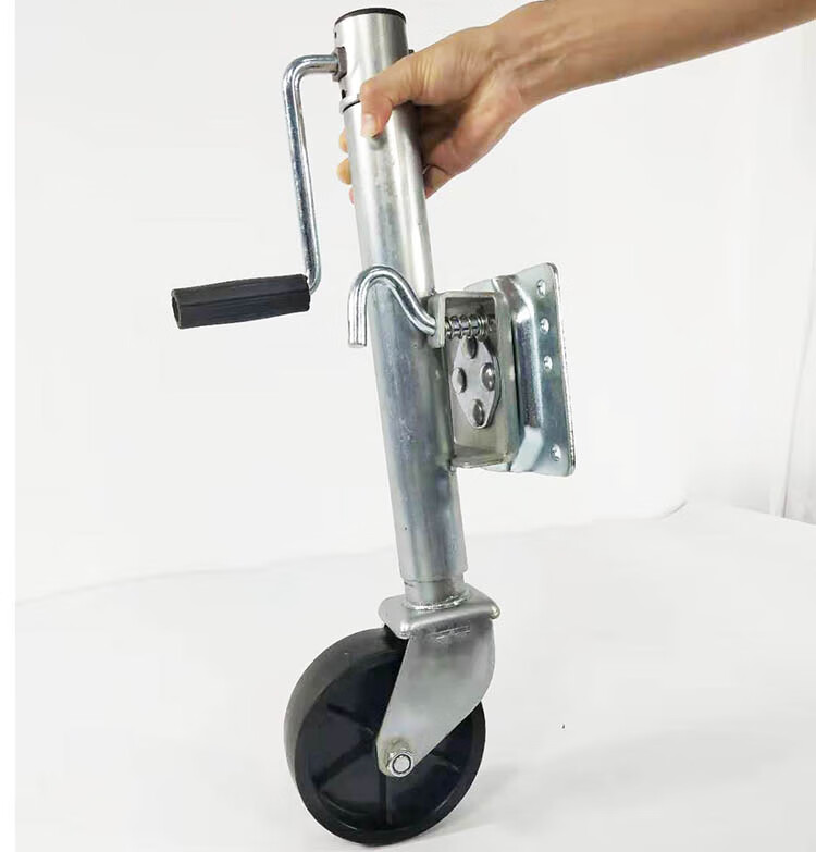 房车支腿支架配件手摇拖车千斤顶支腿导向轮骑士轮6寸独轮千斤顶定制
