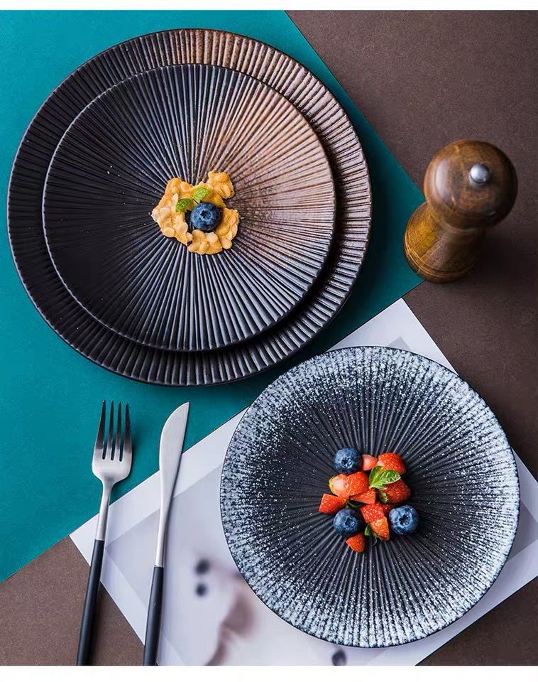 牛排餐盘家用陶瓷西餐盘意面盘日式盘子创意菜盘碟子网红西餐餐具8寸