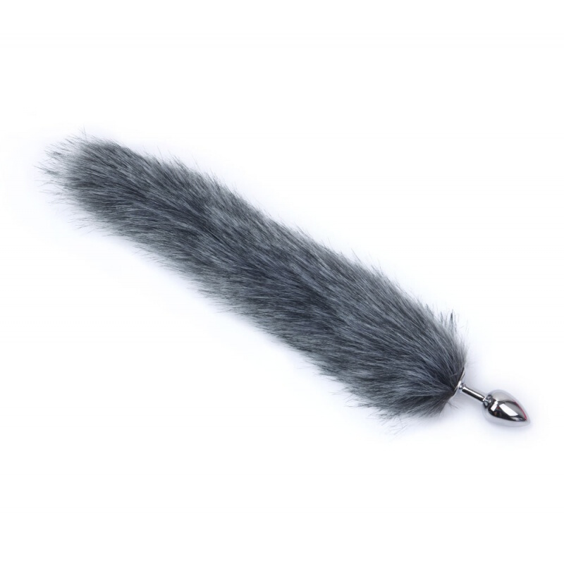 新品小号人造毛肛塞尾巴狐狸后庭金属尾巴肛塞情趣扩肛玩具塞 棕色