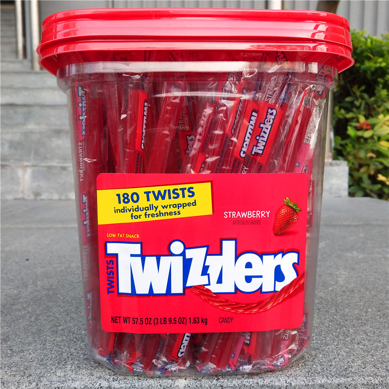 吸管糖美剧零食twizzlers twists 57g air heads长条浆果味rainbow