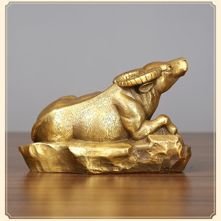 灵明珠宝纯铜生肖牛摆件工艺品商务办公客厅家居装饰品摆设开业礼品