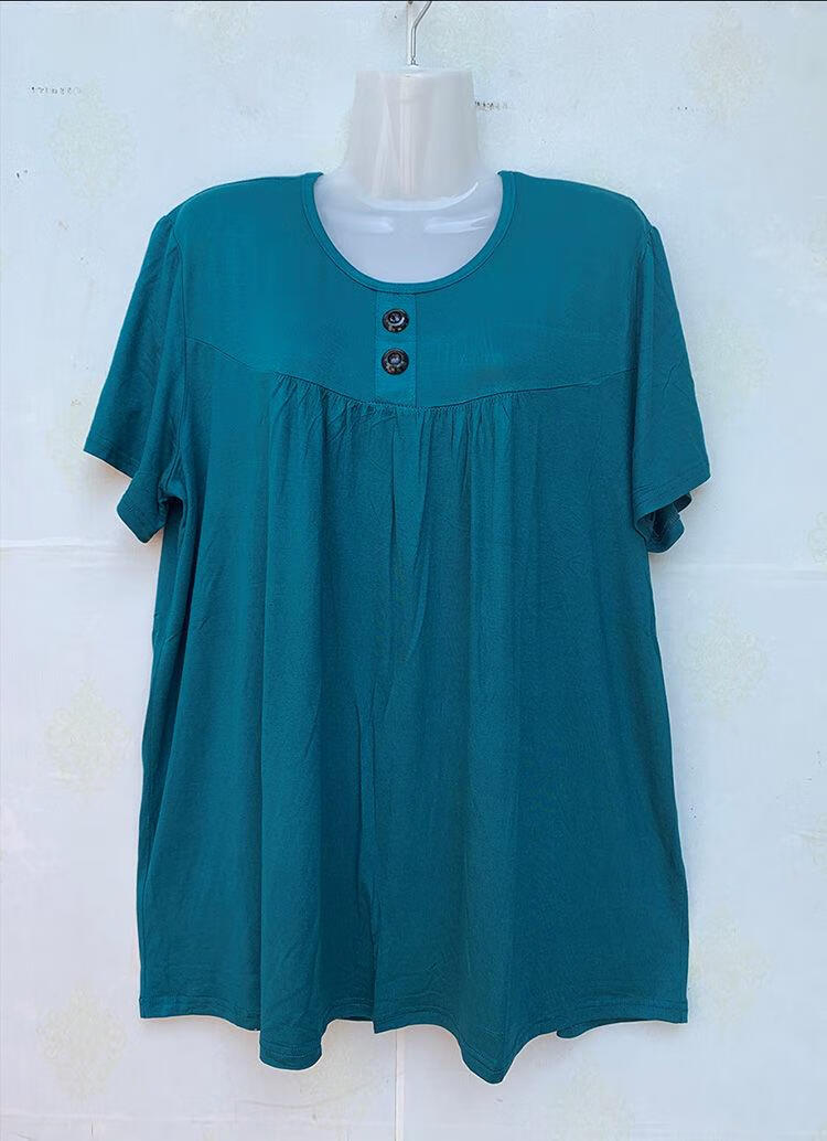 大妈女装短袖夏 母亲衣服50岁胖大妈夏装新款200斤中老年女装夏季短袖