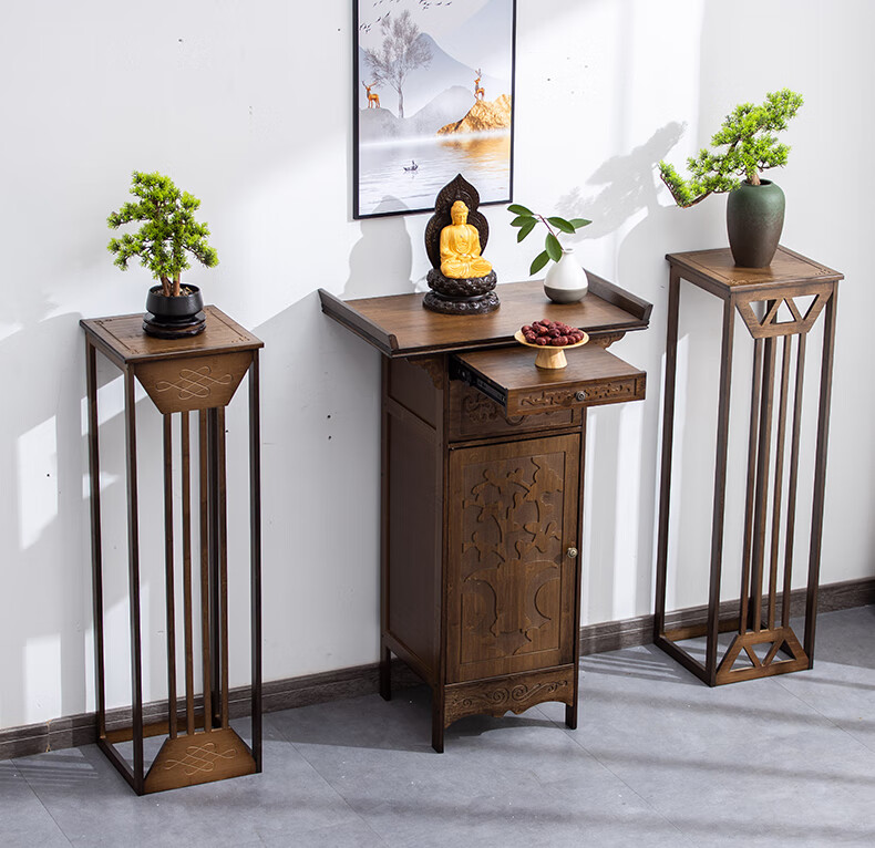 竹然居供桌条案新中式神台佛台家用玄关贡桌佛台香案佛龛财神爷供奉桌