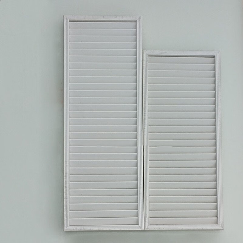 暖白免漆生态板配套塑料百叶窗鞋柜门透气通风口现货2060可定制暖白