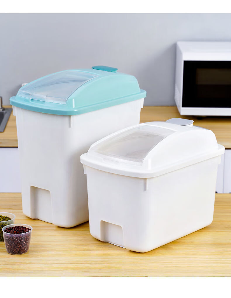 装米桶防虫米缸米桶20斤防虫家用防潮密封装米桶防虫米缸多功能珍珠白