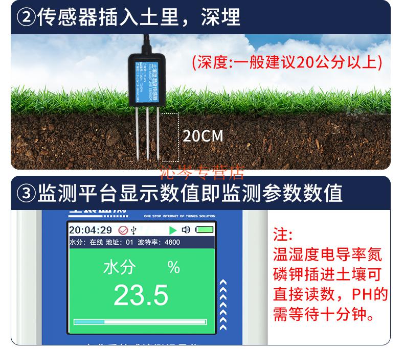 五金店手持式土壤檢測儀氮磷鉀酸鹼度ph電導率ec計水分溫溼度土壤記錄