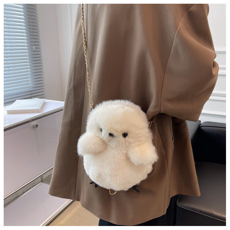 靓咔liangka可爱毛毛包包2021新款秋冬链条卡通小鸡包时尚网红百搭ins