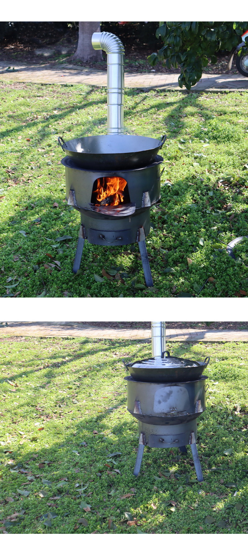 速发新式柴火炉子户外家用农村移动烧木柴大锅台便携烧柴灶台露营定制