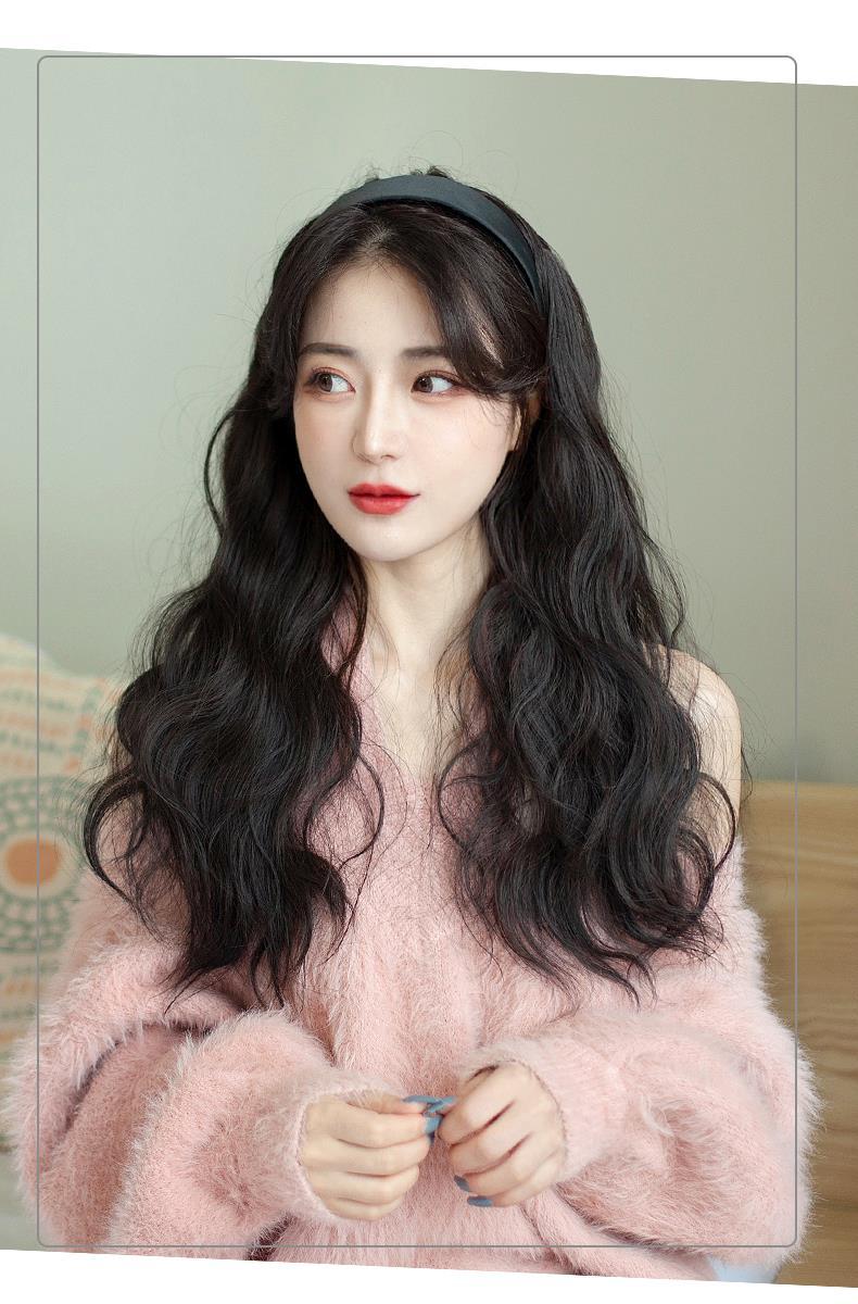 gaherry 懒人发箍假发一体女 网红时尚羊毛卷长发半头套中长卷发全