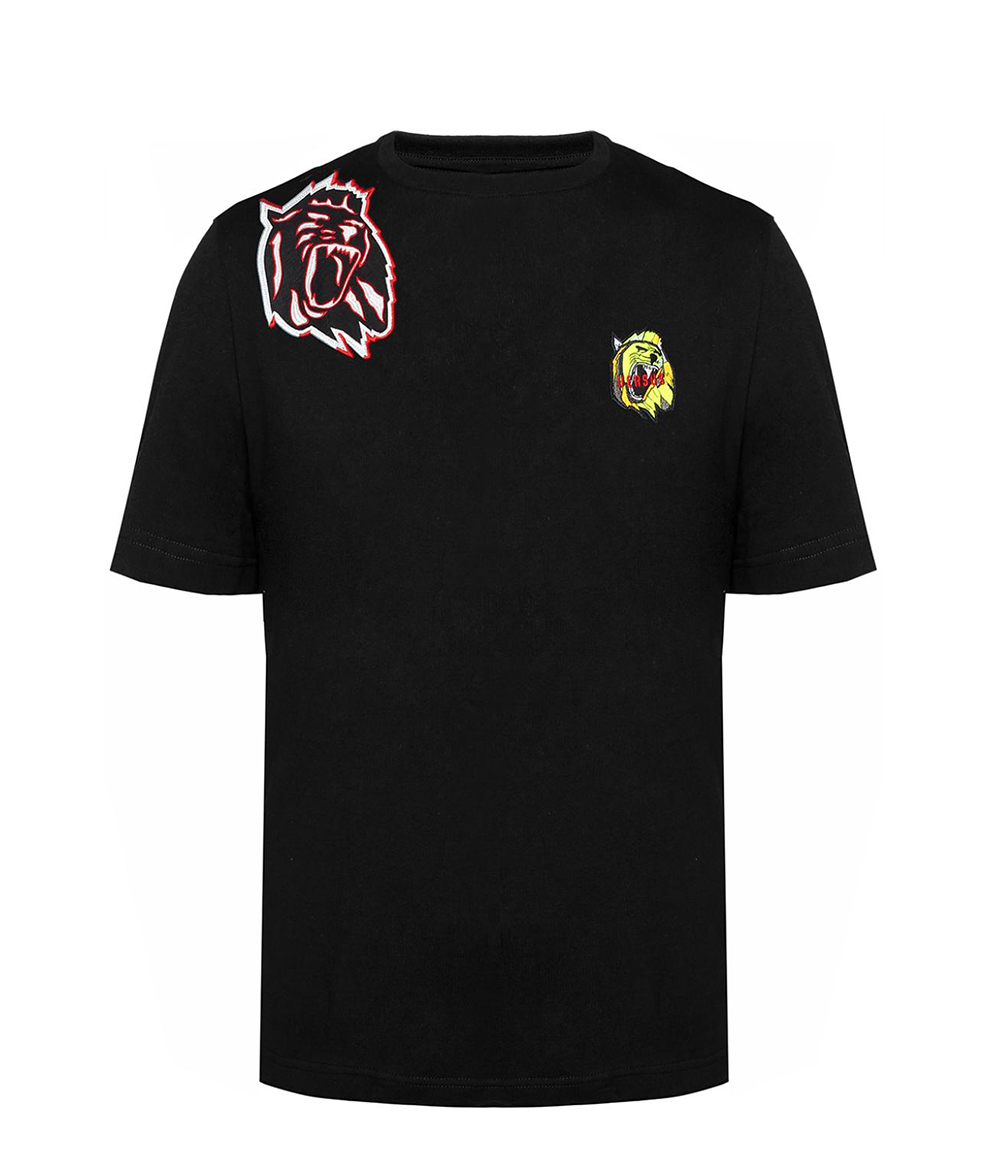 versace范思哲范瑟丝男士棉质贴花短袖t恤衫bu90559bj10289b1008黑色s