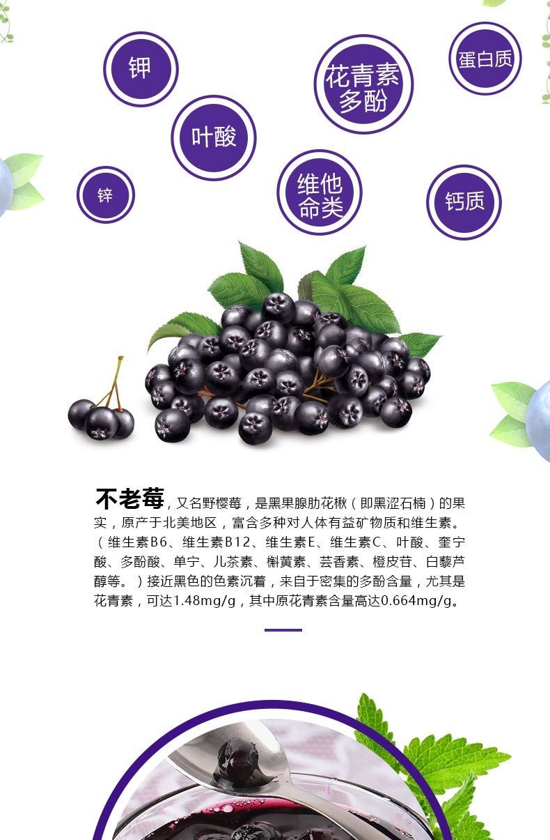 5折盛世天源不老莓原浆野樱莓果汁黑果腺肋花楸饮品含花青素50毫升8瓶