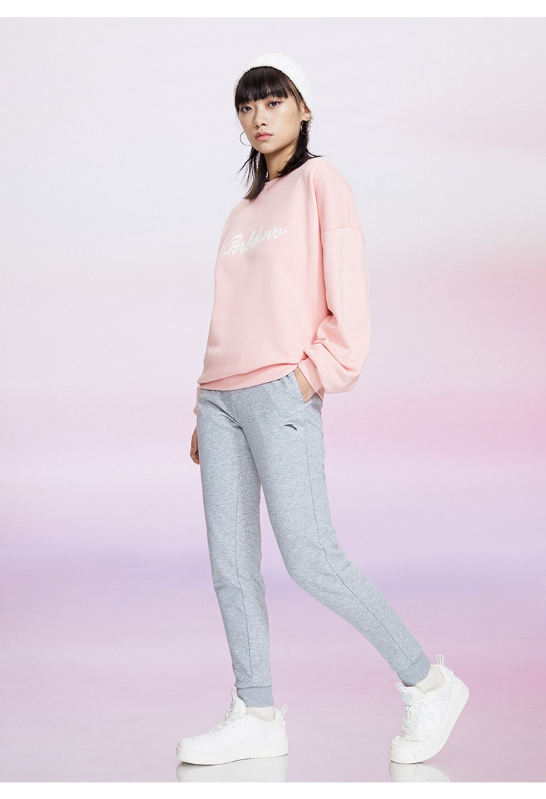 加绒保暖安踏anta官网运动长裤女2021冬季新款针织运动裤长裤女生休闲