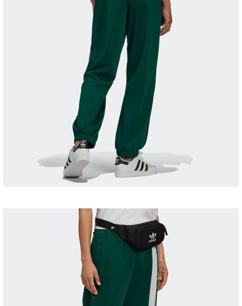 adidas阿迪达斯官网三叶草女装侧开纽扣运动裤gj8277 深绿/白 j/s(155