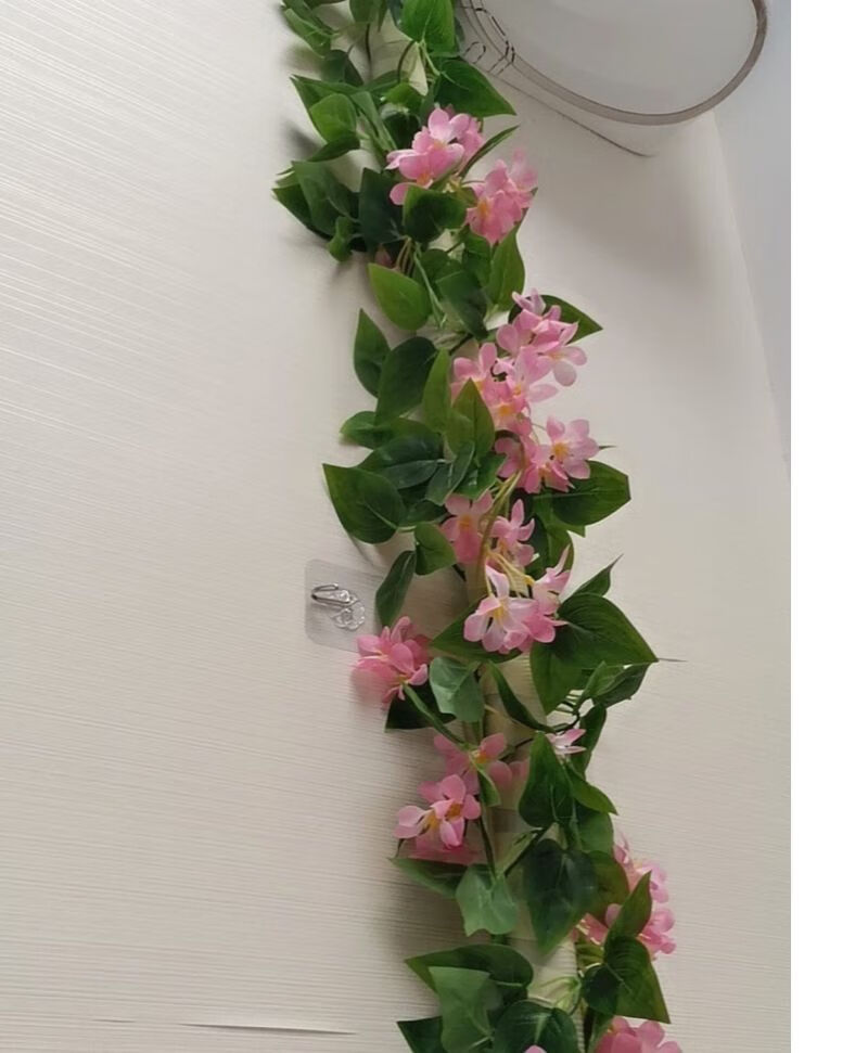 精选现发仿真花藤蔓假花藤条空调管装饰电线缠绕墙面塑料花遮挡暖气管