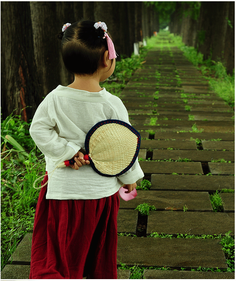 齐飞扬老式草编扇子扇风儿童手工编织大蒲扇子夏季葵扇随身宝宝赶蚊子